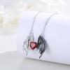 Pendant Feminine Heart Necklace With Angel Wing And Demon Design Daily For