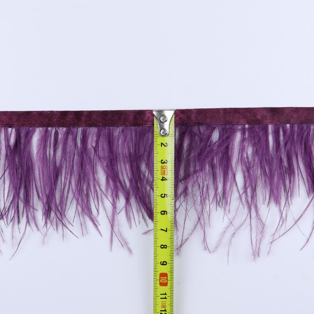 Feather8-10cm Light Purple Ostrich Feather Trims 1m 5m 10m for Crafts High Quality Plume Fringe Cosplay Festivals Clothing Ribbon Decor