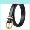 Solid Color Gold Buckle Decoration Women Casual Slim Waist Belt For Casual And Office Wear