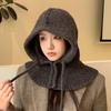 Autumn and Winter Hats Women's Fashion Versatile Balaclava Hat Scarf Integrated Warm Knitted Wool Hat