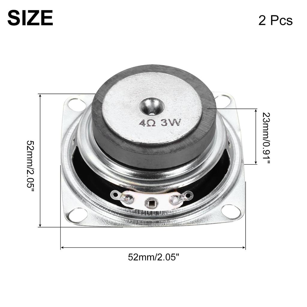 Uxcell 2 шт. 3 Вт 4 Ом Маленький динамик Металлический корпус Квадратный Внешний Микро Магнитный Динамик Мини Динамик для DVD EVD Мультимедиа Мобильный Портативный Рекламный