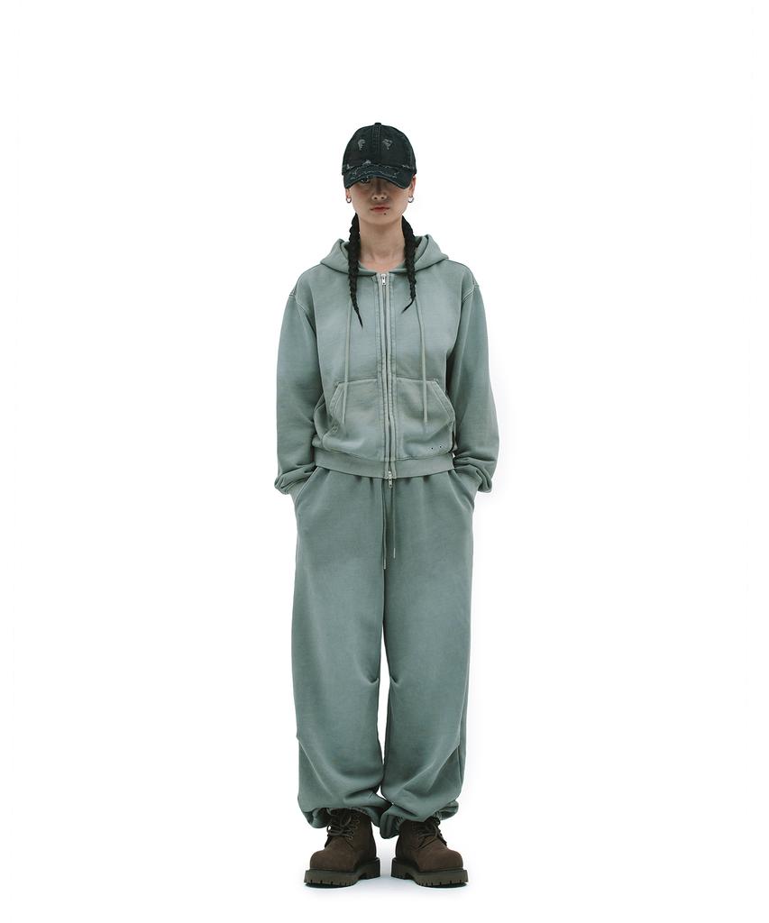 Defgarments Пигментная щетка с капюшоном на молнии [Хаки]