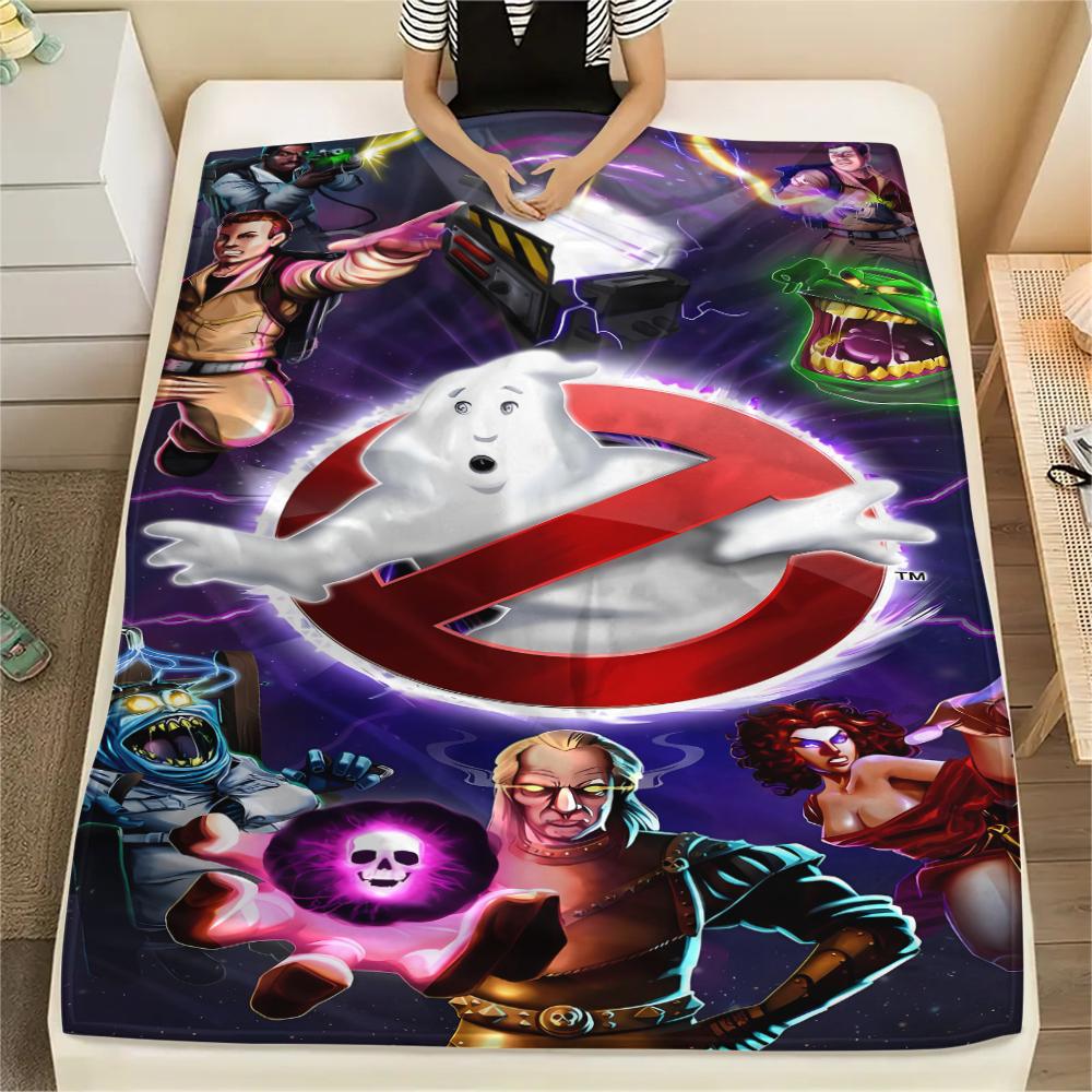 1PC Ghostbusters Print Flannel Blanket, High quality All Seasons, Home Decor, Warmth and Comfort, Perfect for Christmas Gifts