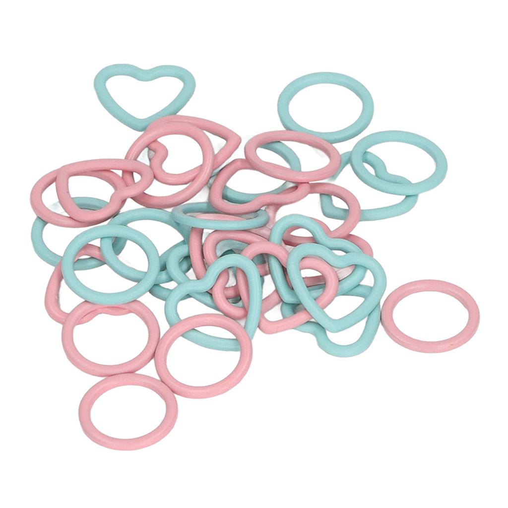 32pcs Knitting Stitch Markers Round Heart Shape Metal Crochet Marker Rings for DIY Handcrafted