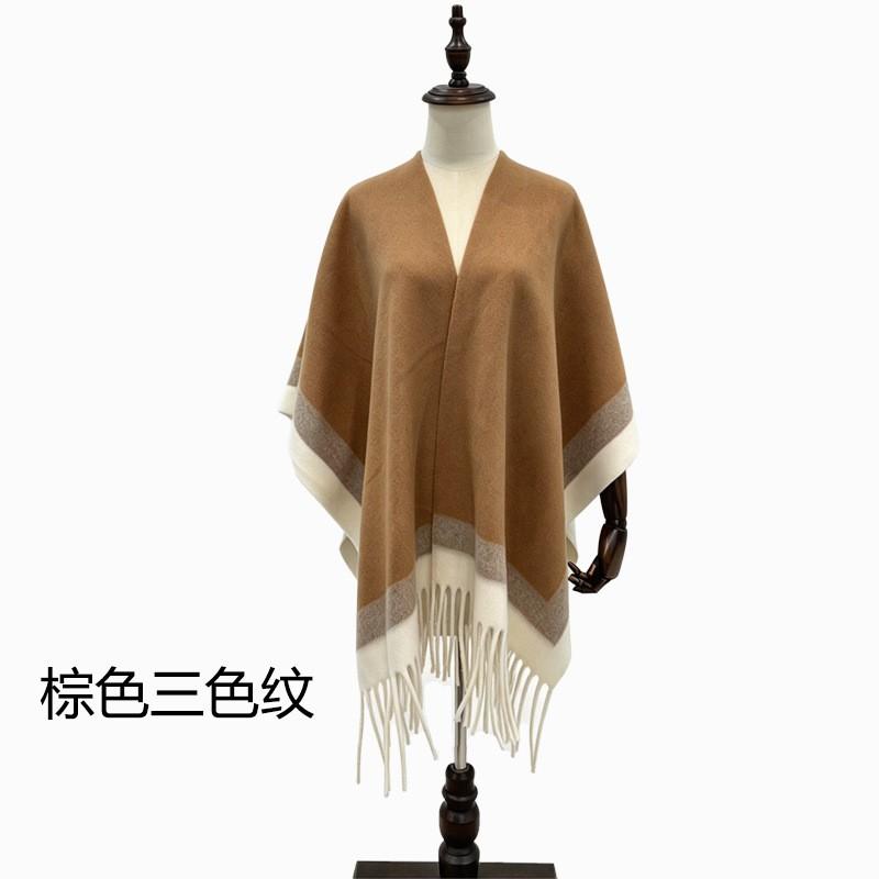 Winter Ink Scarf Wrap Women Faux Cashmere Fringe Plaid Cape Warm Versatile Shawl