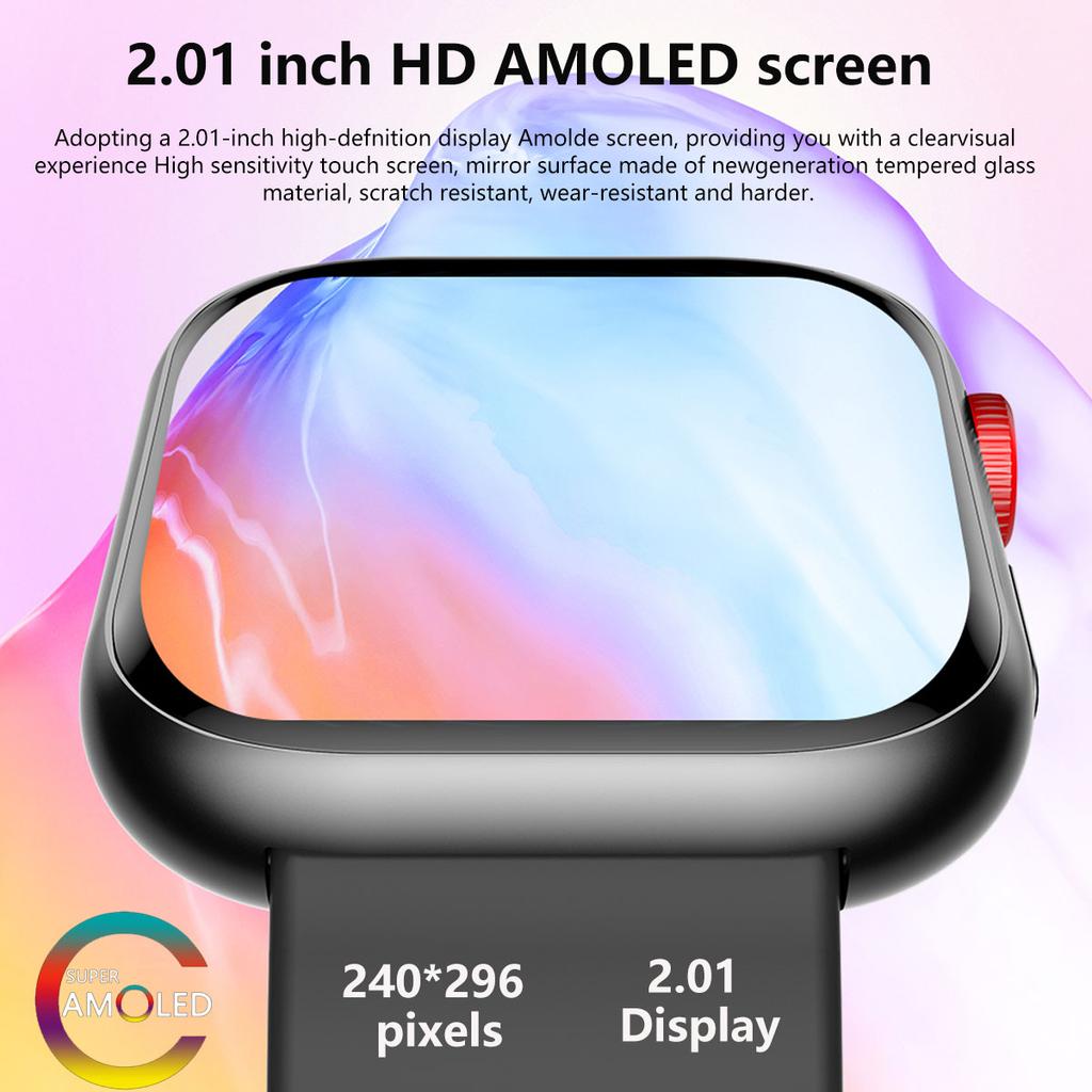 SACOSDING Новый голосовой помощник Bluetooth 2,01-дюймовый HD Amoled экран артериальное давление кислород в крови мониторинг здоровья мужчины женщины умные часы
