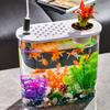 Plastic Tabletop Fish Tank Shatterproof Clear Table Fish Bowl Hydroponics Planter Tanks Soil Cultivation for Home Office Decor