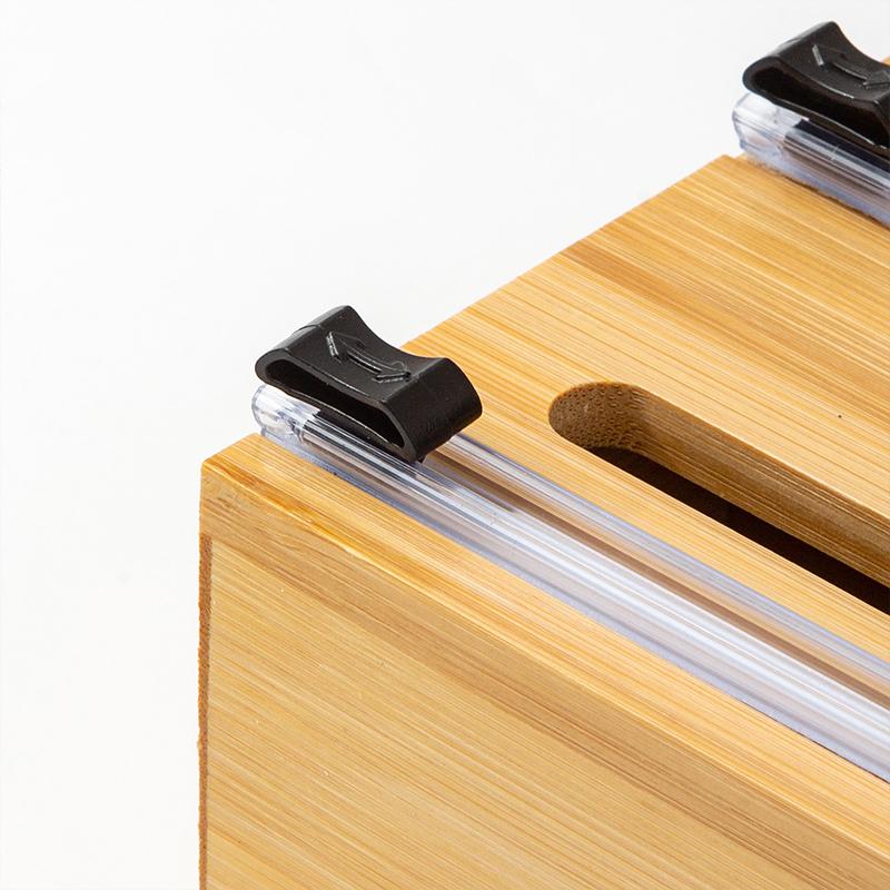 1 шт. Бамбуковая кухонная термопленка Daliy 2-в-1 Органайзер для упаковки Ресторан Алюминиевая фольга Резак Дом 1 Диспенсер для резки