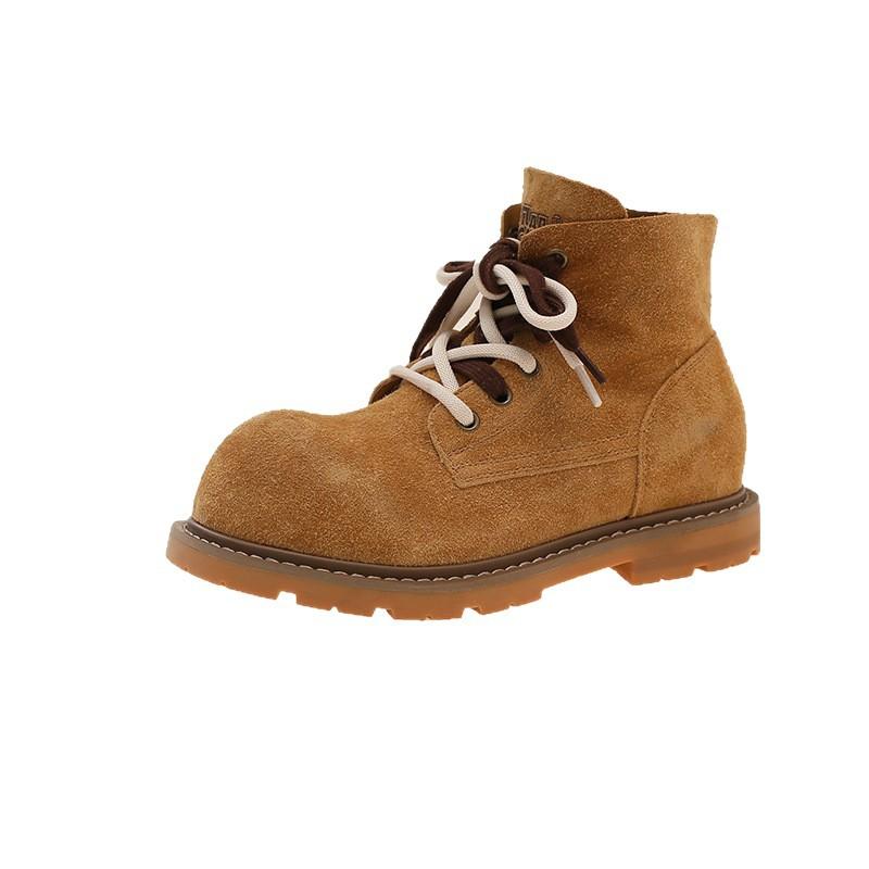 Ботинки Мартин женские осень 2025 новые ботильоны на платформе, красивые ковбойские ботинки, ретро ботильоны, одинарные ботинки, ботинки цвета ревеня