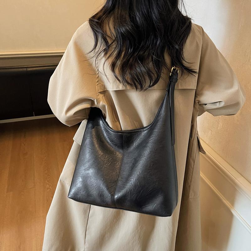 Винтажная сумка-коммутер большой вместимости, женская сумка на плечо из мягкой кожи, сумка-тоут под мышкой