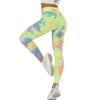 (SU)Women's Ink Yoga Tie-Dye Pants Slim And Hip Lifting Exercise Bottom Pants