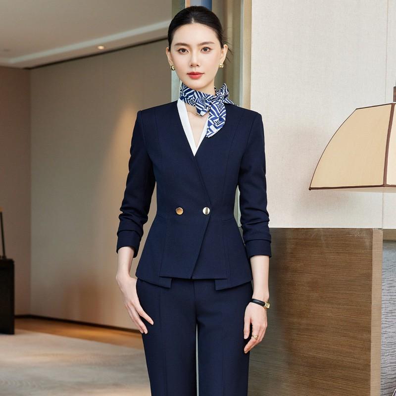 Womens Professional Blazer Set Receptionist Salon Hotel Spa 4S Dealership Real Estate Agent Office Uniform