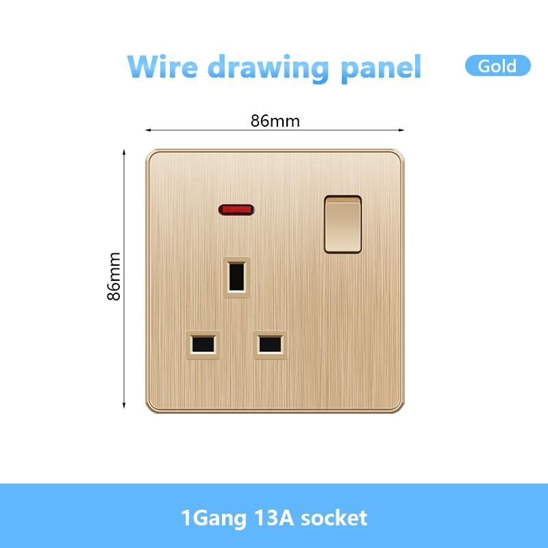 Универсальная 5-контактная розетка, стандартная британская настенная розетка USB на 13 А, 3-контактная электрическая розетка 220 В со светодиодным индикатором