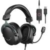 FIFINE AmpliGame H9 Gaming Headset, 7.1ch Surround Sound with Detachable Omnidirectional Microphone and Audio Control Pad, 3.5mmUSB Connection,