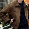 Maillard Wears American Retro Brown Coffee Suede Jacket Мужская винтажная короткая летная куртка весна-осень
