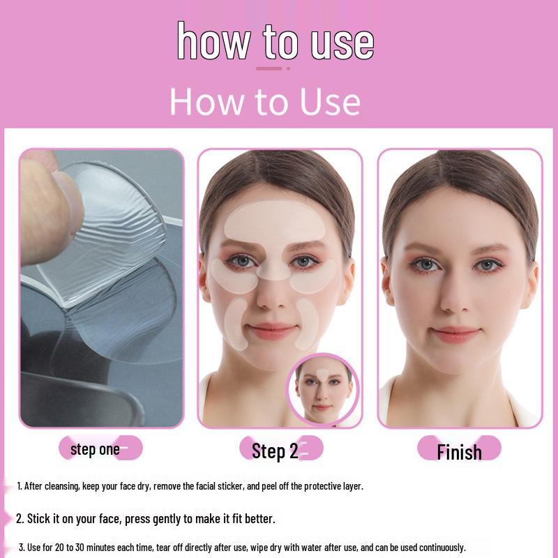 Гидрогелевые патчи для лица от морщин: Воздействует на лобные, межбровные и носогубные морщины.