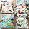 Cute Cartoon Dinosaur Print Polyester Bedding Sets Child Kids Covers Boys Bed Linen Set For Teens King Size Bedding Set