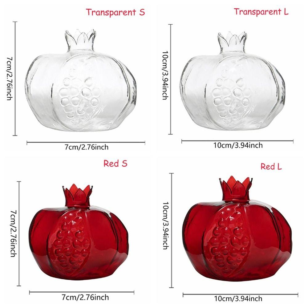 Прозрачная гранатовая стеклянная ваза Красная фруктовая ваза Креативная гидропонная ваза для цветов Настольная
