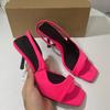 Fashion Elegant High Heel Women's Sandals Open Toe Square Head Female Footwear 2025 Summer Luxury Designer Ladies Shoes Good Quality
