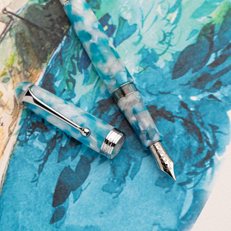 Перьевая ручка AURORA aurora 888 mystery journey Ortigia OrtigiaCT 18K поршневого типа с тонкой буквой F