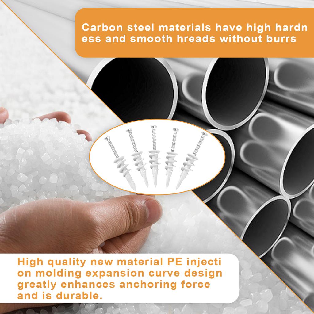 Набор самосверлящих распорных винтов 66 шт., стеновые блоки, самосверлящие, винтовая гильза, анкер для гипсокартона