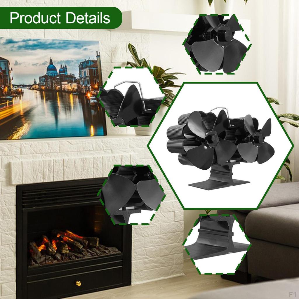 Вентилятор для плиты, компактный двухголовый тепловой вентилятор с низким уровнем шума для пикников, вечеринок, сараев, патио, амбаров