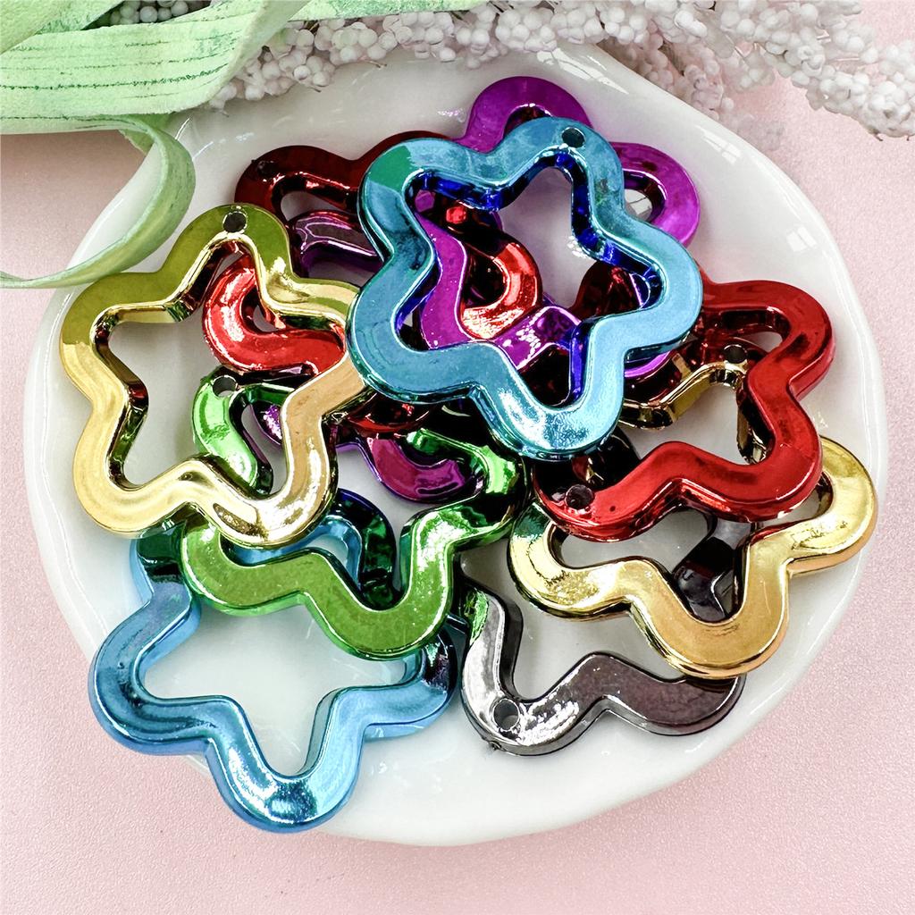 Аксессуары для украшений ручной работы DIY 10 шт. Подвеска-звезда для изготовления ожерелья, серег, россыпь бусин 30 мм, УФ-покрытие, модный акрил