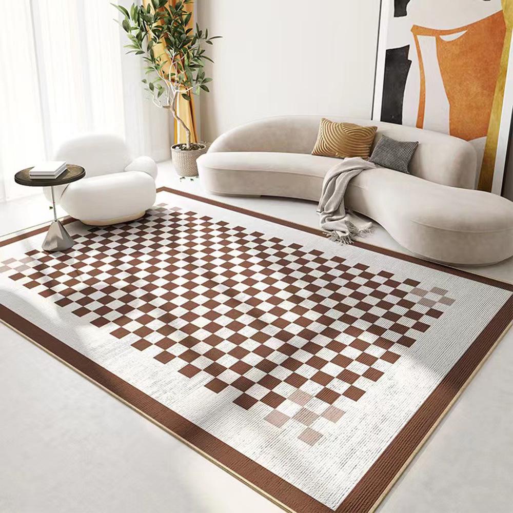 Modern Checkered Loop Pile Living Room & Bedroom Area Rug