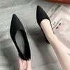 Soft-soled Flats for Women's Models 2025 Summer New Pointed-toed Shallow-mouth Ladyshoes Low-heeled Versatile Black Work Shoes for Women