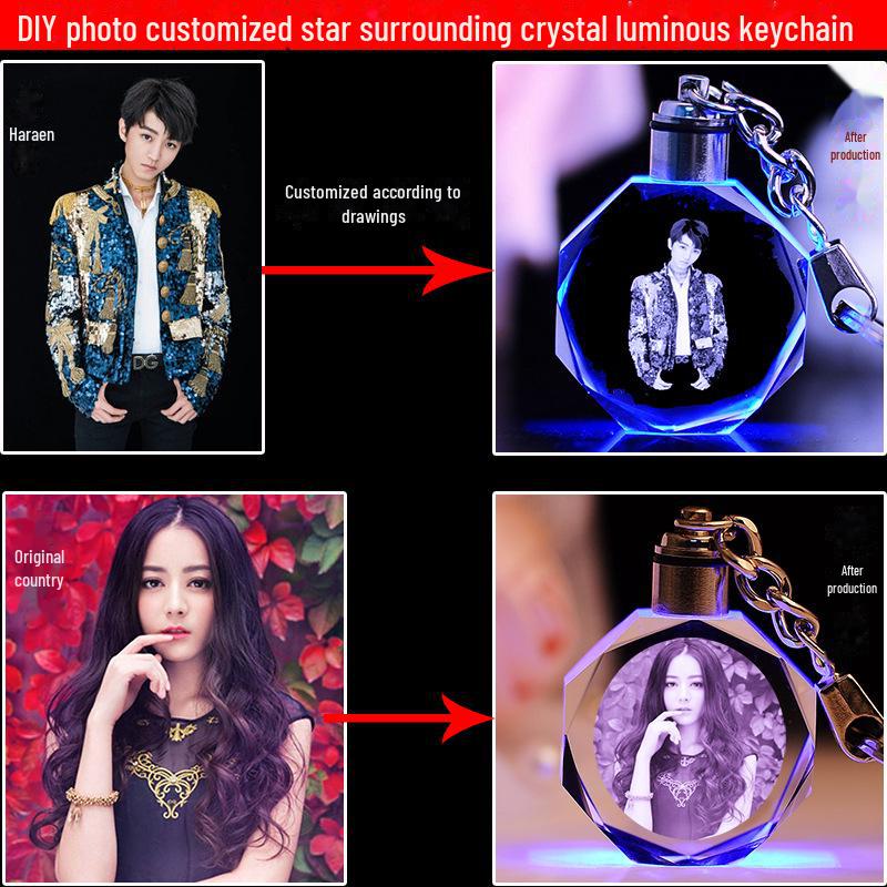 Светящийся брелок в форме персикового сердца и розы - Qixi и подарок на день рождения для девочек