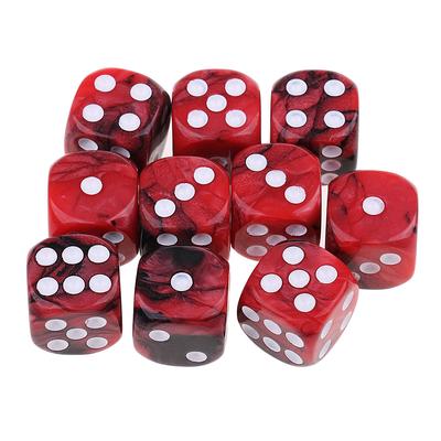 10x шестигранные настольные игральные кости D6 16 мм для игровых костей