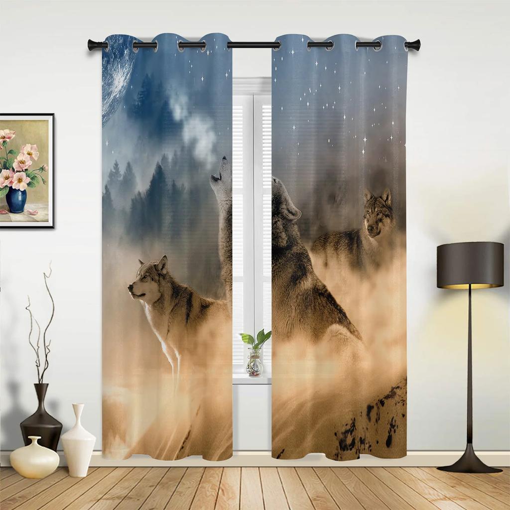 Шторы Животное Белый Волк для Спальни Гостиной Драпировка Кухня Детская Комната Занавеска для Окна Современный Домашний Декор