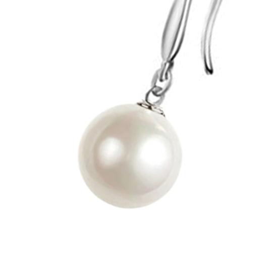 Fashion Ladies Silver Plated Faux Pearls Hook Dangle Stud Earrings Eardrops AVE