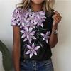 T Shirt For Women's Clothes Fashion Tops For Woman 3D Flower Print Female Short Sleeve Summer Women's T-shirt Plus Size Tees