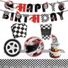 Racing Theme Party Supplies Sports Cars Party Decorations Paper Plates Tablecloths Paper Cups Banners Balloons Atmosphere Decorations Supplies