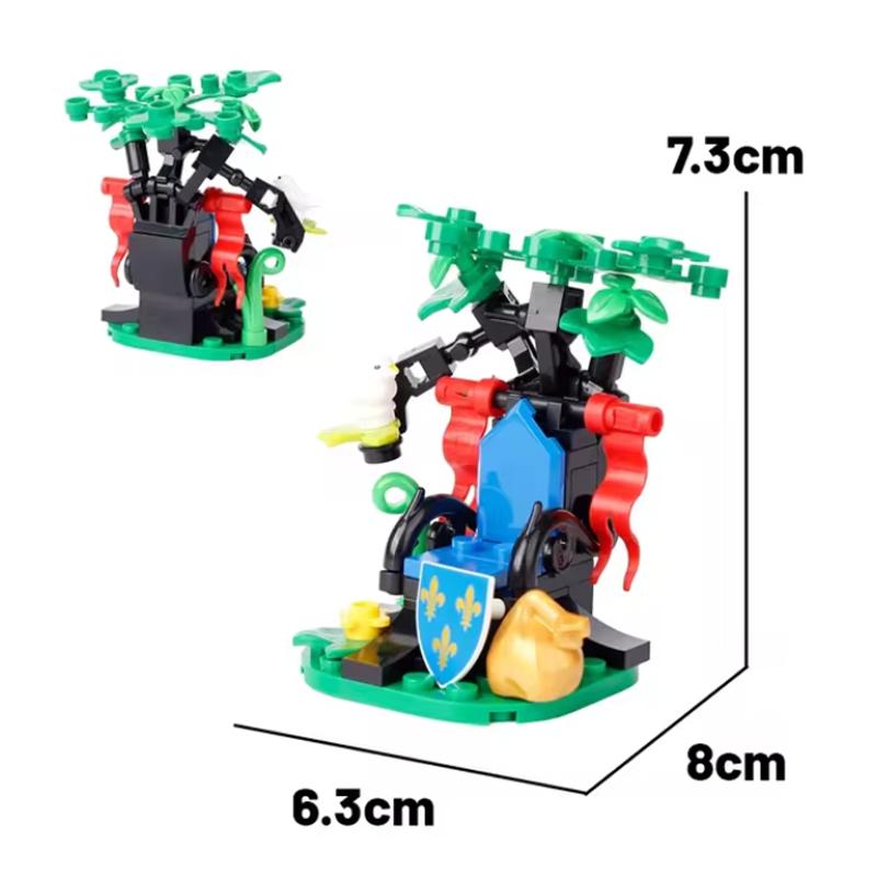 MOC Кубики Игрушки Оружие Средневековый Город Строительные Блоки Фигурки Солдат Сторожевая Башня Дозорная Башня Подвесная Клетка Щит Аксессуар Дети