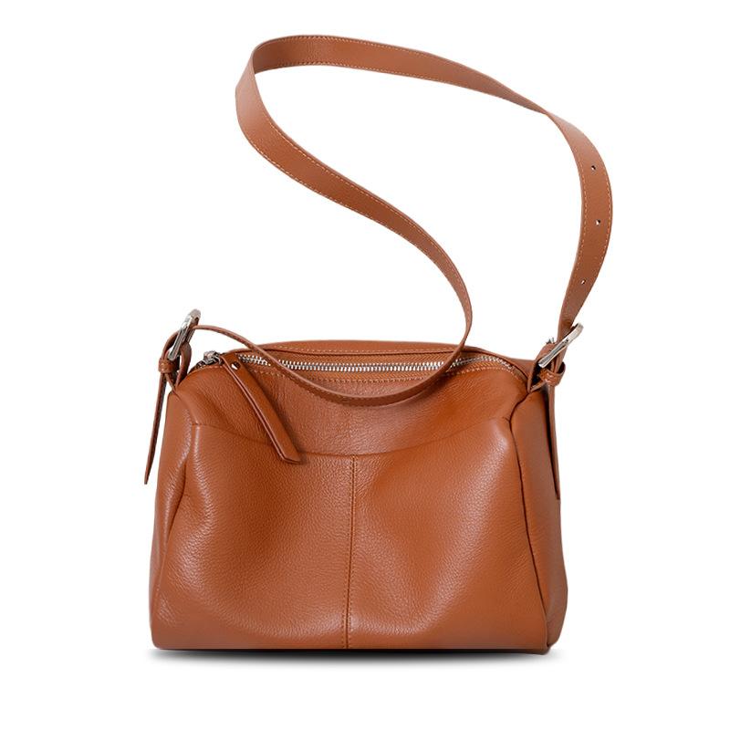 Genuine Leather Women's Bag Premium Sense Niche Shoulder Bag All-in-one Pillow Women's Commuter Underarm Bag Crossbody Bag