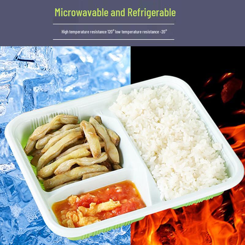 Disposable 5-Compartment Food Containers with Lids