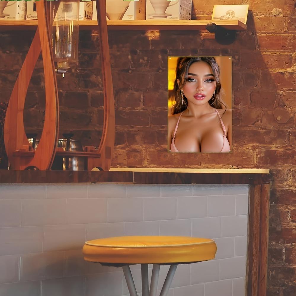 Сексуальное розовое нижнее белье Металлическая табличка 20*30см Прочный настенный декор для дома, клуба, офиса, бара Праздничный подарок Классический соблазнительный дизайн