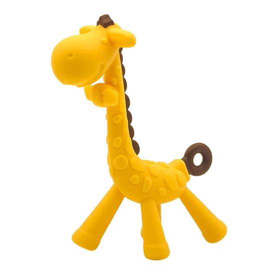 yangyizhi Baby Giraffe Teether, Silicone Chewing Toy for Soothing Gums, Anti-Choking Guard, Food Grade BPA-free Teething Relief Infants