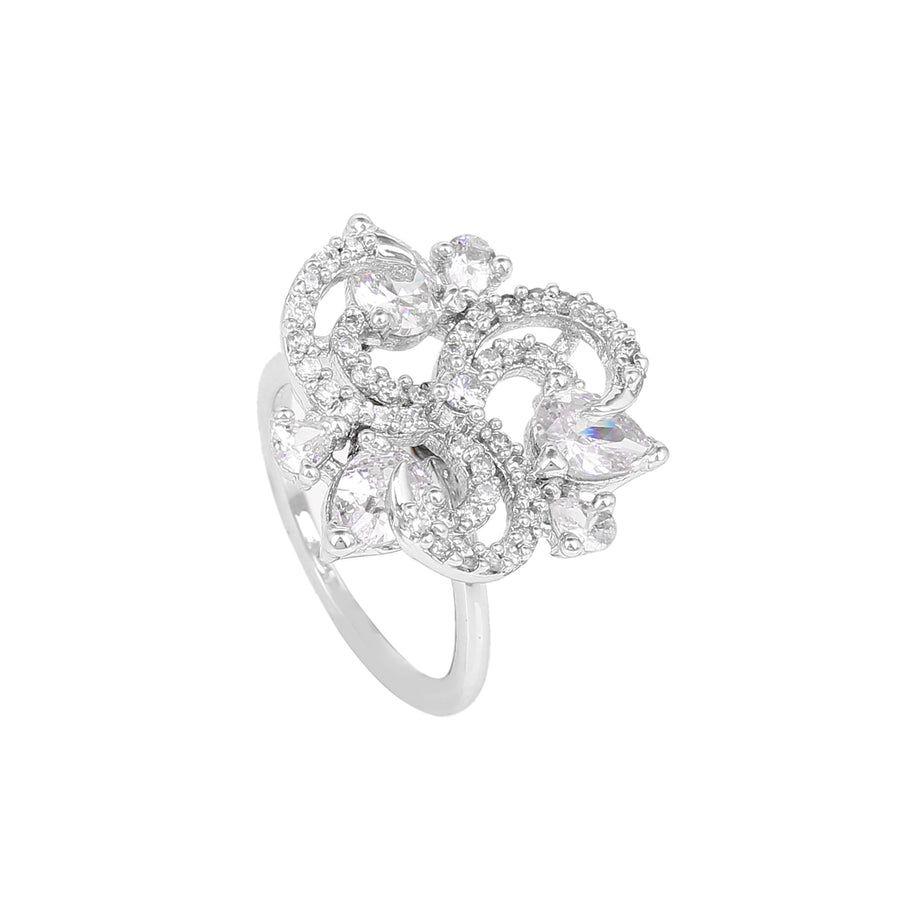 Женское кольцо Estele с блестящим перстнем с родиевым покрытием CZ