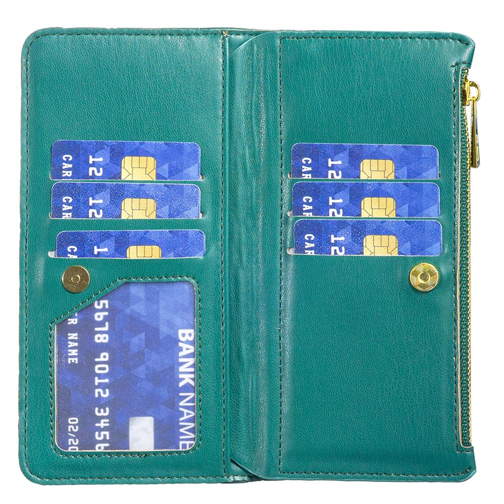 BINFEN COLOR BF Style-15 For iPhone 16 Case Zipper Wallet Leather Drop-Proof Phone Cover