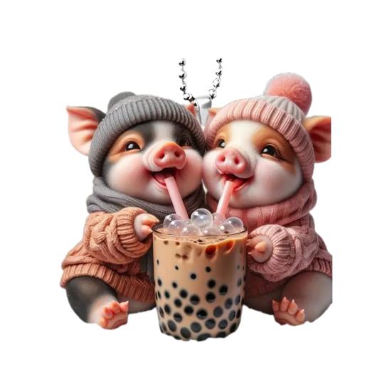 Подвесное украшение, милое украшение в виде животного, креативная форма со шнурком, легко подвешивается на зеркало заднего вида автомобиля, подвесное украшение, подвески