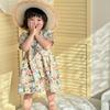 Летнее платье с цветочным принтом для девочек, новое детское модное платье для маленьких девочек, платье принцессы с бантом для маленьких девочек
