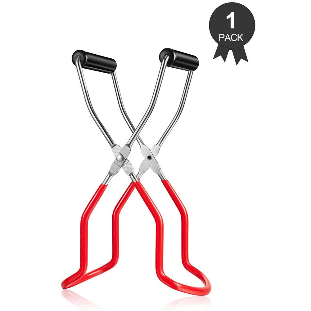 Canning Jar Lifter with Grip Handle Canning Tongs Stainless Steel Anti Scalding Anti Slip Wide Mouth Clip for Kitchen