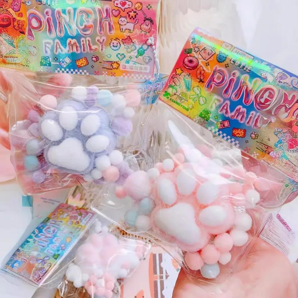 Мягкая игрушка-антистресс Taba Squishy ручной работы из флокированной кошачьей лапки, средство от стресса для офиса, игрушка-антистресс для детей и взрослых, подарок