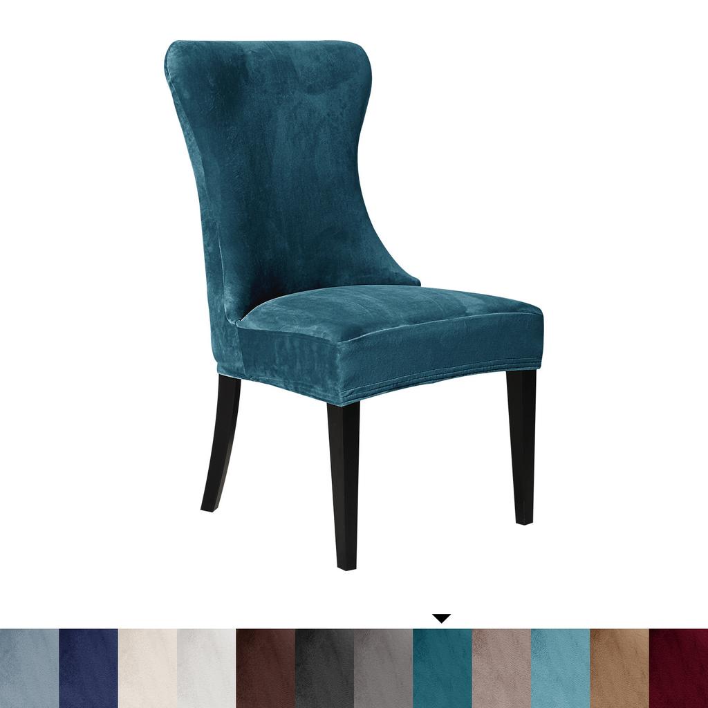 Супермягкий бархатный чехол на стул однотонный всесезонный эластичный для дома, отеля, европейского и американского ресторана, чехол на стул с боковинами