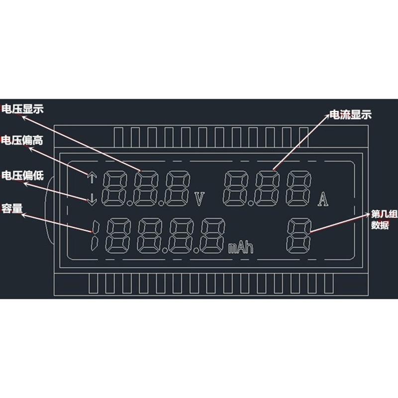 ЖК-дисплей USB Напряжение/Ампер Измеритель зарядной емкости Тестер DC Цифровой мультиметр Тестирование скорости зарядных устройств Емкость кабелей Детектор мобильной мощности