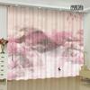 2-панельная новая китайская занавеска с изображением цветов, птиц, пейзажей, картин, напечатанная занавеска для спальни, гостиной, кухни, окна, шторы