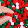 300 Pieces Christmas Pom Poms Fluffy Pom Balls Mini Craft Pompoms for Christmas DIY Party Decorations (Red, Green, White)